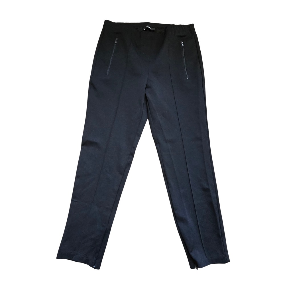 CAMBIO Black Zipper Detail Elastic Waist Pants‎ Size Medium Stretchy Comfort